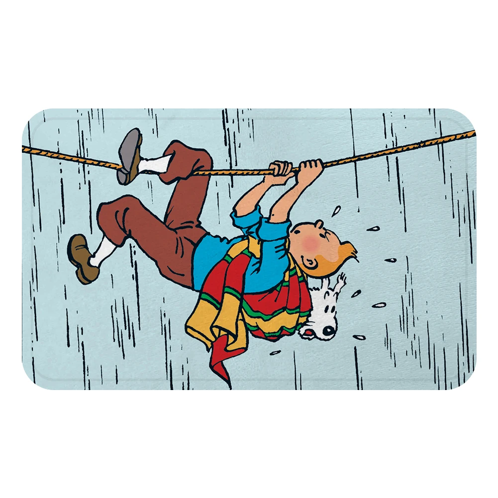 Tintin Adventure собака тропический лес коврик для ванной кухонный ковер декоративные Противоскользящие коврики для комнаты пол бар коврики двери домашний Декор подарок - Цвет: Сливовый