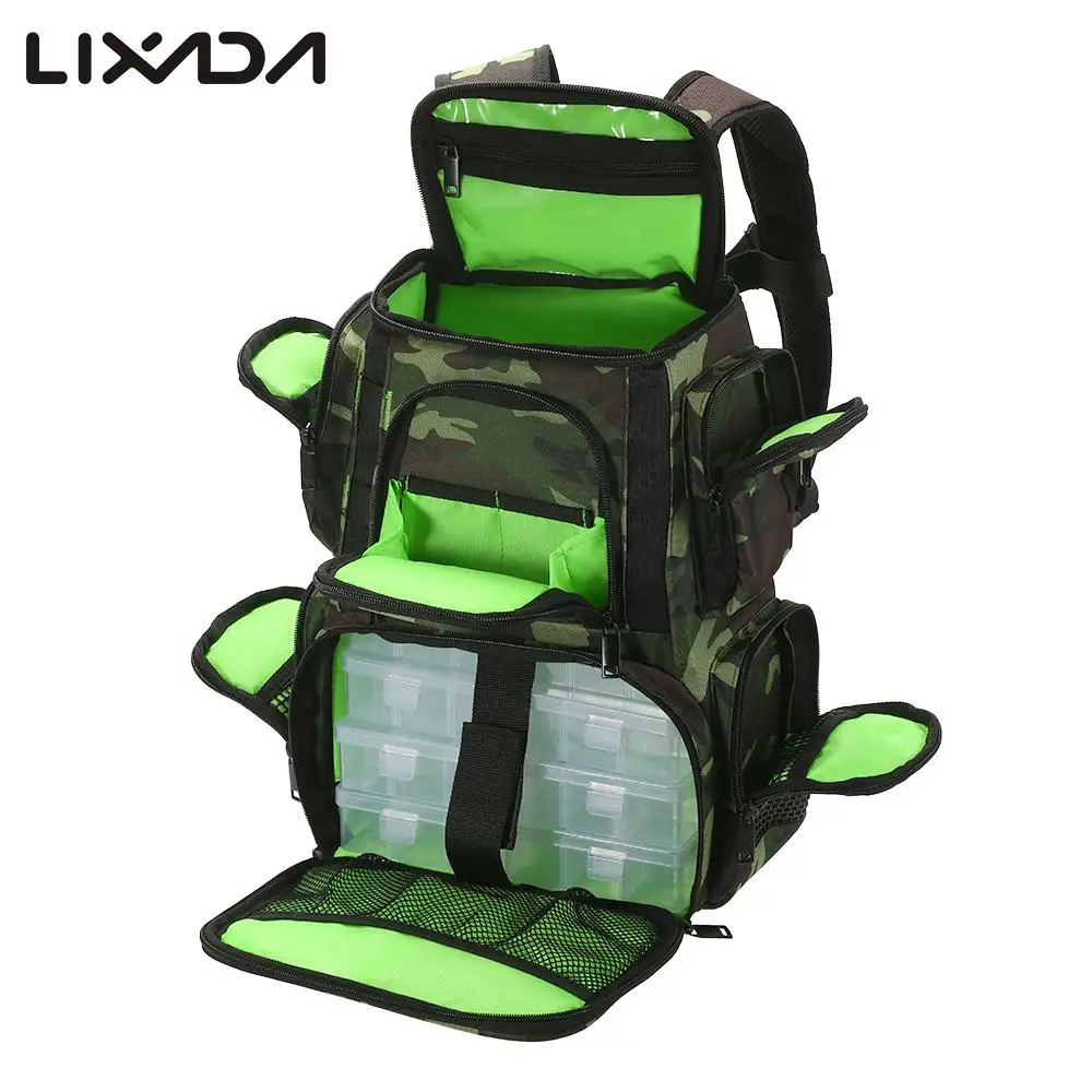 Us 44 54 34 Off Lixada Fishing Bag Water Resistant Lures Reel Backpack Fish Tackle Box Storage With Bo Pesca In