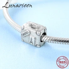 925 пробы, серебряный, сделай сам, модная сумка с буквенным принтом, стильные креативные бусины, подходят к оригинальному браслету Pandora, изготовление ювелирных изделий