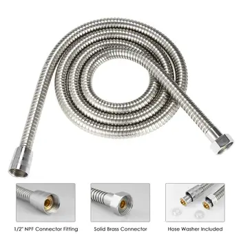 

Shower Hose Flexible Bathroom Water Pipe Handheld Shower Head Extra Long Explosion Proof Replacement Hose with Brass Fitting