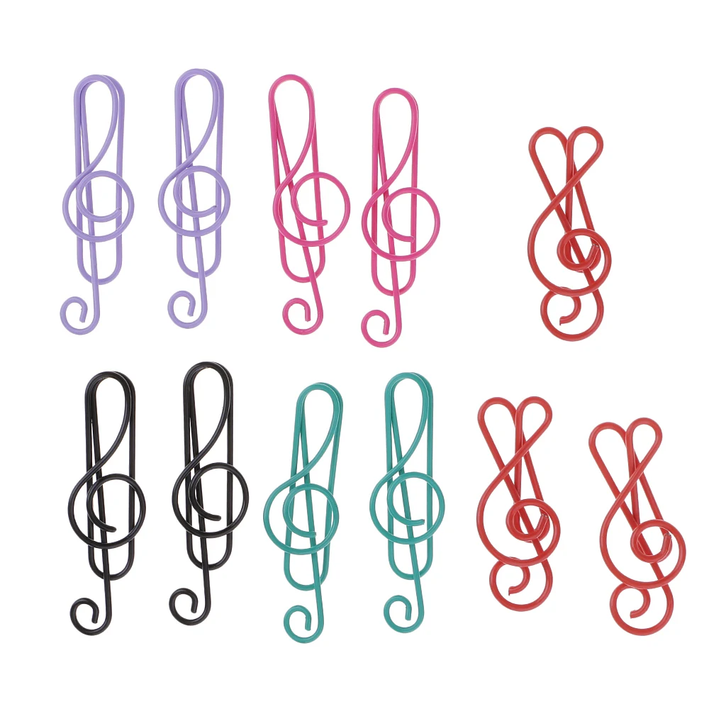 40 Pieces Assorted Color Music Symbols Paper Clips CREATIVE & CUTE Stationery for Both Office and School BULK (1.5 x 0.43')