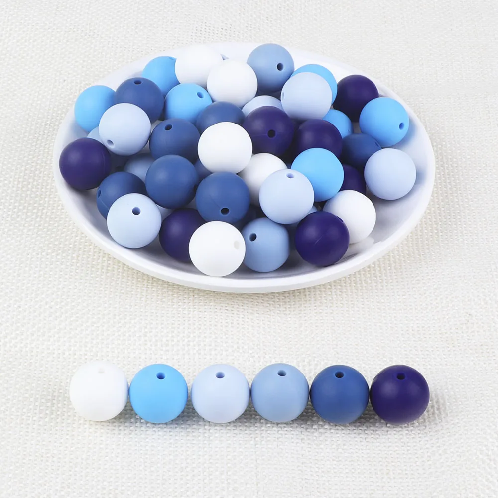 BOBO.BOX 300pcs Silicone Beads 12mm Food Grade Baby Teethers Beads Round Pacifier Chain Accessories Baby Silicone Teething Toys - Цвет: C