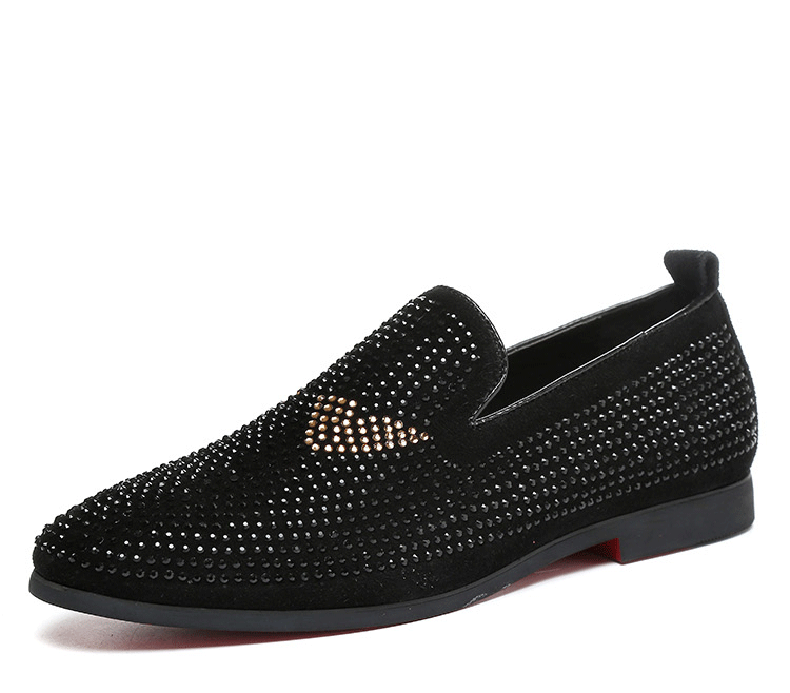Men's Casual Shoes Shoes Men Breathable Slip-On Black Casual Shoes Men Summer Large Size Mens Loafers Rivet Boat Shoes Size 45 (1)