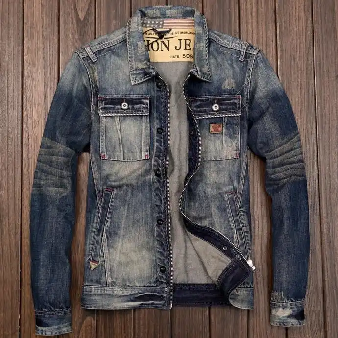 jaqueta jeans masculina motoqueiro