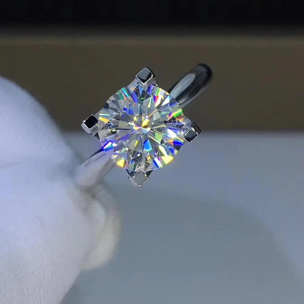 1ct карат муассант обручальные кольца для женщин S925 Стерлинговое Серебро