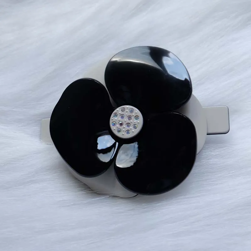 New Acrylic Flower Camellia hairpins fashion hair jewelry for women french barrettes Acetate hair pins clips hair accessory (5)
