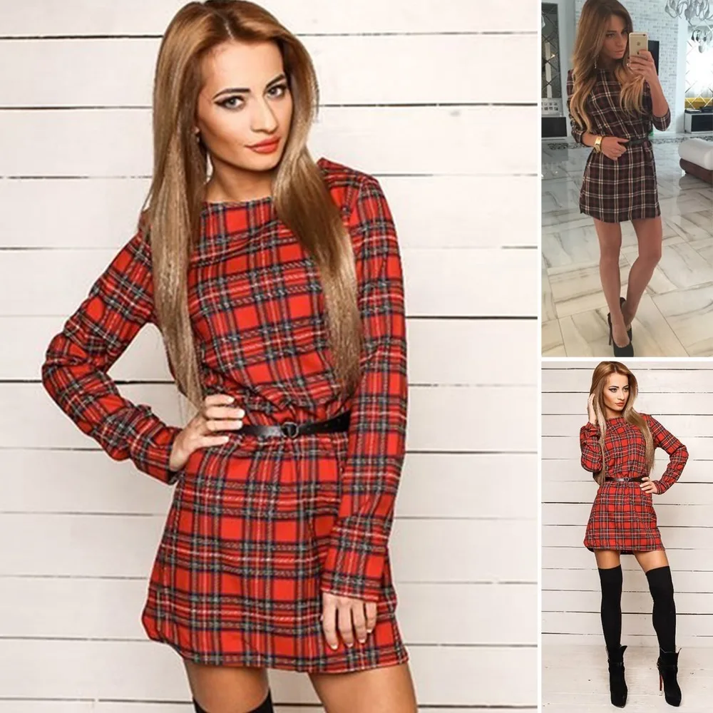 tartan christmas dress womens