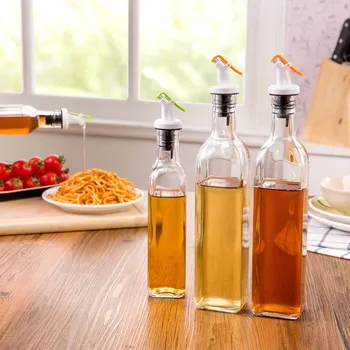 

OTHERHOUSE 2Pcs Glass Oil Dispenser Sauce Vinegar Oil Bottle Container Gravy Boats Seasoning Bottle Dispenser Kitchen Tool Cruet