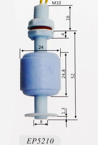 10 шт./лот ZP5210 2A1 M10* 52 мм 220 V поли Propy уровня воды Жидкость Сенсор мини поплавок коммутаторы