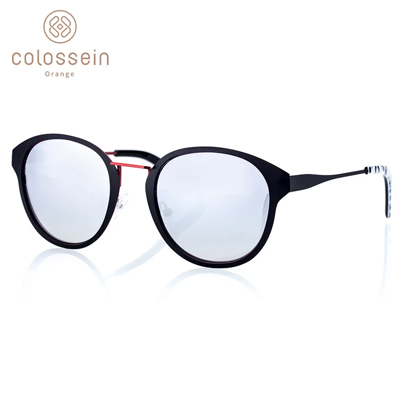 

COLOSSEIN Pinglas Stainless Steel Sunglasses Brown Gradient Lens Rectangular Nose bridge Cat Eye Goggles Women Fashion Tortoise