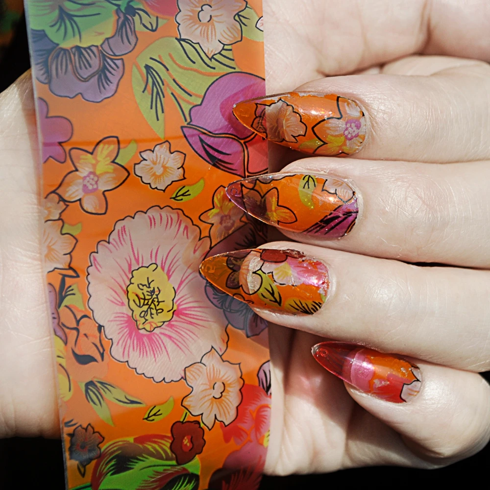 

1bottle=1 meter Orange Base Design Nail Art Foil Sticker Glue Transfer Imager Foil Decal Nail Decoration Accessories