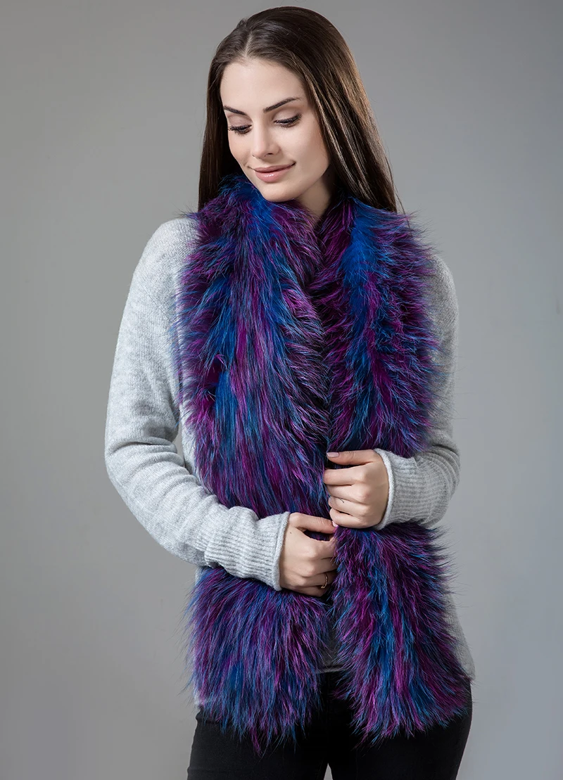  Luxury Real Fox Fur Winter Scarf Women Natural Fur scarves Soft Collar Shawl Wrap Winter Scarf Women new 2017  (1)