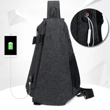 Новые одиночные сумки на плечо для мужчин водонепроницаемые нейлоновые USB зарядка сумки через плечо мужские сумки-мессенджеры Противоугонная нагрудная сумка