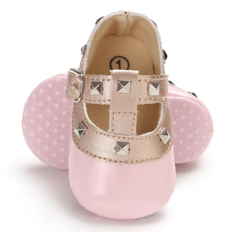 Модные новорожденная девочка дети обувь из искусственной кожи ботинки для самых маленьких нескользящая обувь