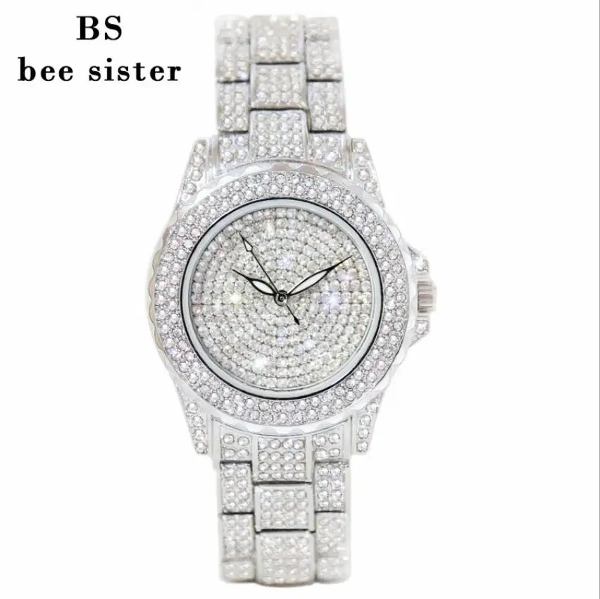 

2019 High Qulaity women rhinestone watches diamond women dress watches ladies stainless steel band Water proof Hot sale clocks