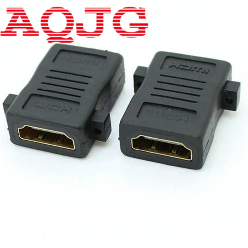 10pcs HDMI Female to Female F/F Screw Lock Panel Mount Adapter