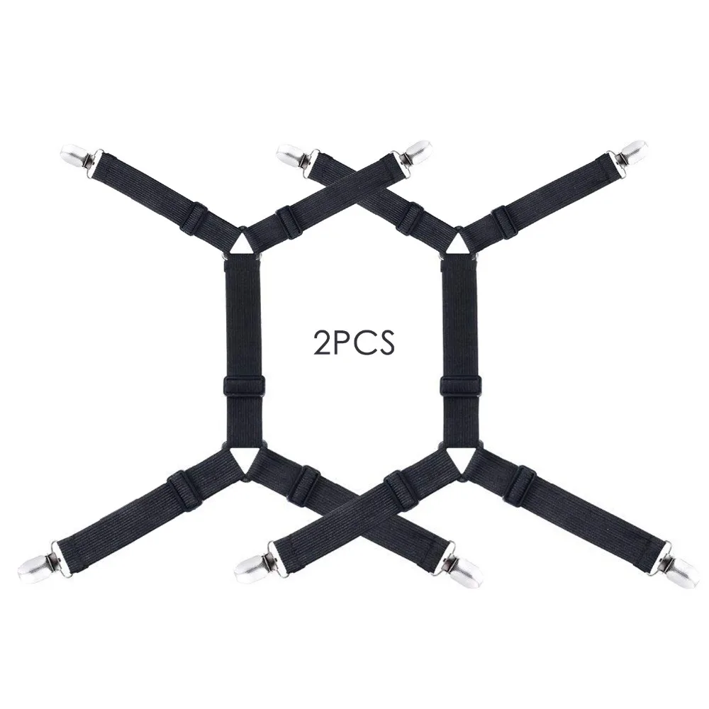 2 шт./лот 4 угла длинный Регулируемый эластичный держатель простыни зажимы для матраца одеяла Захваты крепления Нескользящие крепления для ремешка крышка