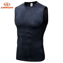 Мужской жилет для бега, компрессионный спортивный топ без рукавов для тренировок, дышащая быстросохнущая эластичная рубашка, мужской летний жилет