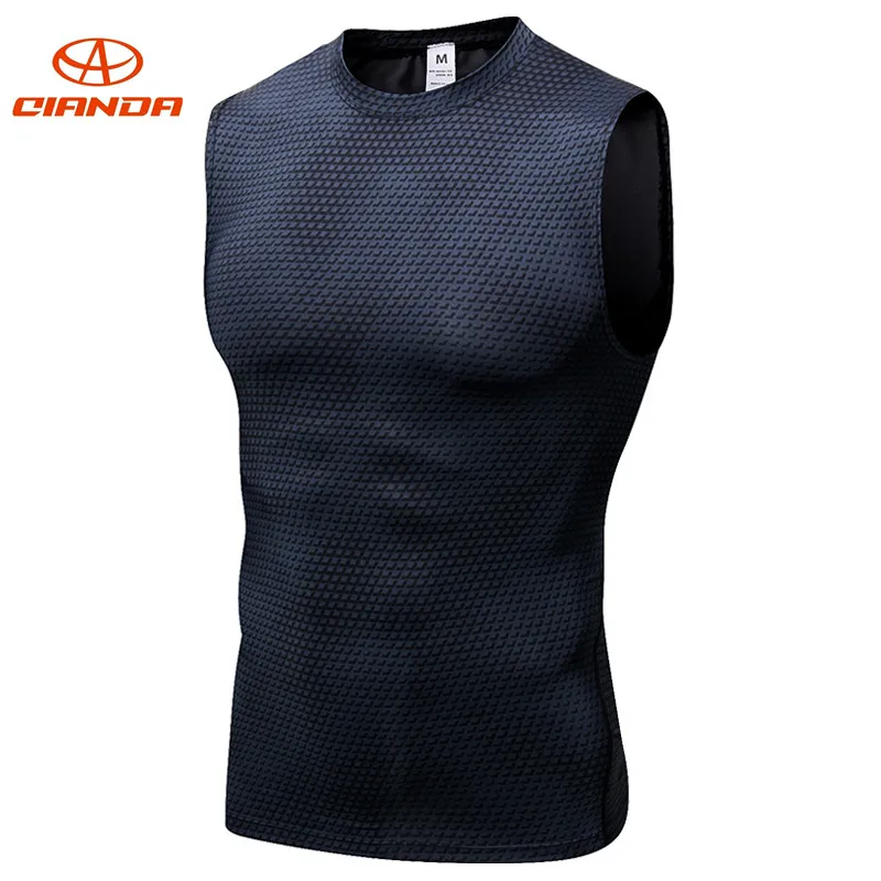 

New Men Running Vest Compression Sport Body Shaper Sleeveless Top Workout Breathable Quick Dry Elastic Shirt Male Summer Vest