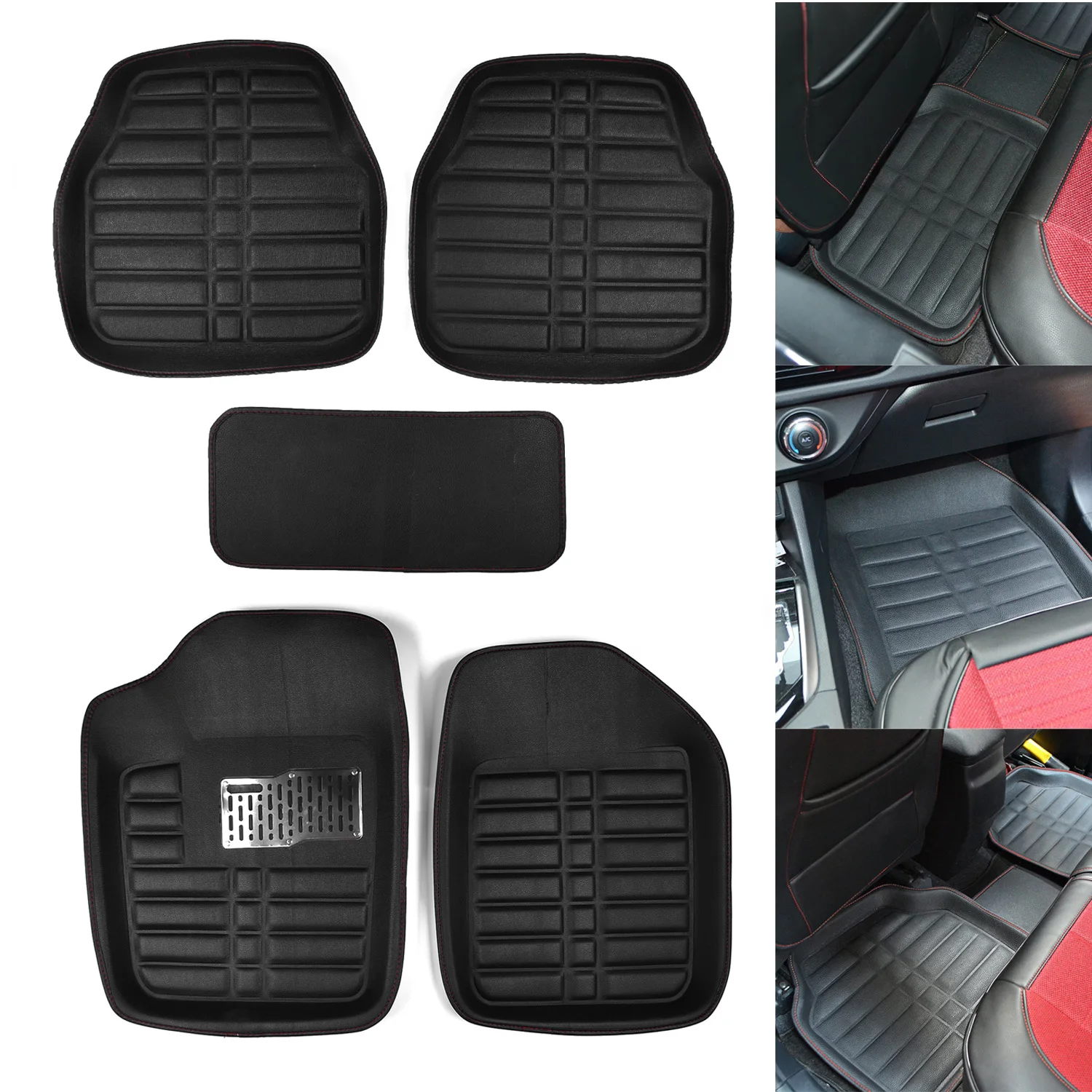

5pcs All Weather Universal Car Floor Mats Front & Rear Liner Carpet Floor Mats
