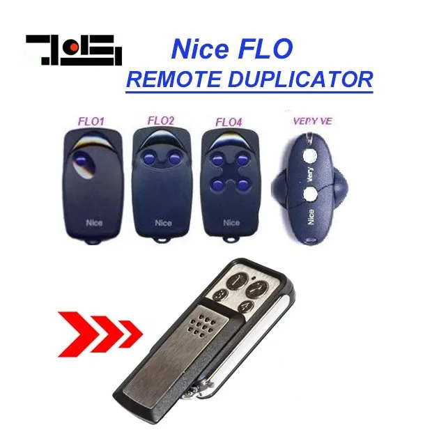

2PCS NICE FLO1, Nice FLO2, FLO4, Nice VERY VE 4channel 433.92MHZ, garage door remote control