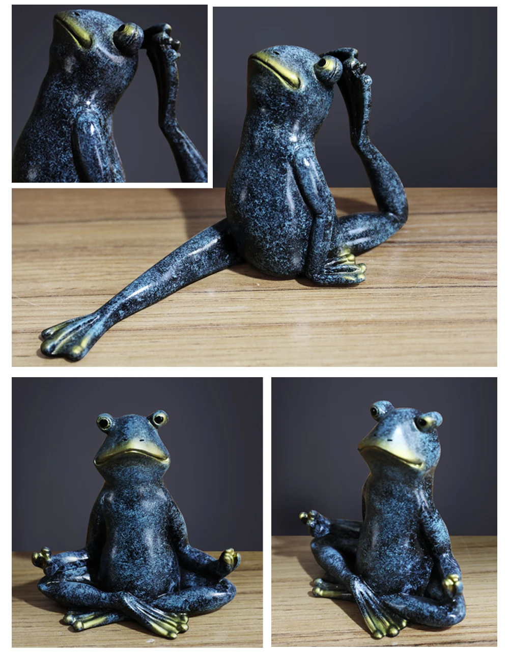 Set of 6pcs Yoga Frogs Figurines resin Miniature for Home Desktop Resin Kawaii home decoration accessories modern living room