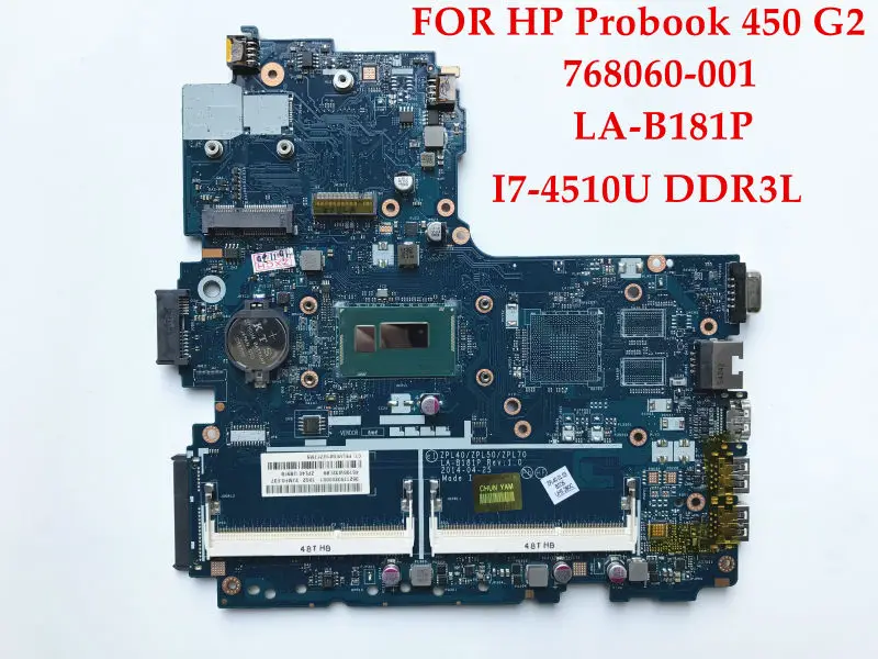Высококачественная материнская плата для ноутбука HP Probook 450 G2 768060-001 ZPL40/ZPL50/ZPL70
