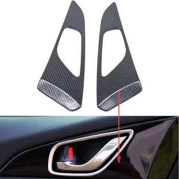 

Carbon Fiber Style 2Pcs Car Interior Door Handle Cover Trim Sticker Styling For Mazda 3 Axela 2014-2016 Car-covers