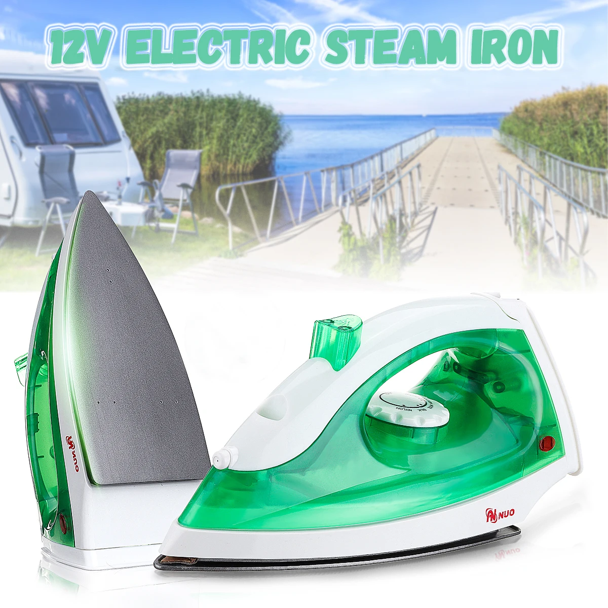 

12V 150W 50Hz Electric Clothes Steam Iron Steamer Flatiron Non-stick Soleplate Spray Mist Feature For Camper Travel Outdoor