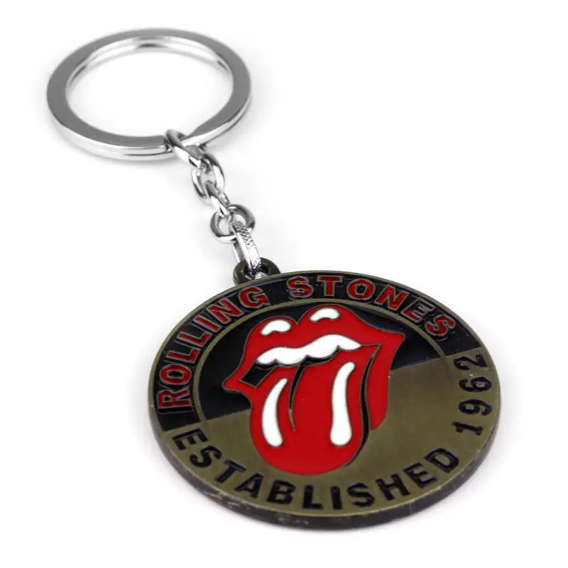 The Rolling Stones Red Enamel Tongue Metal Keychain Keyring 
