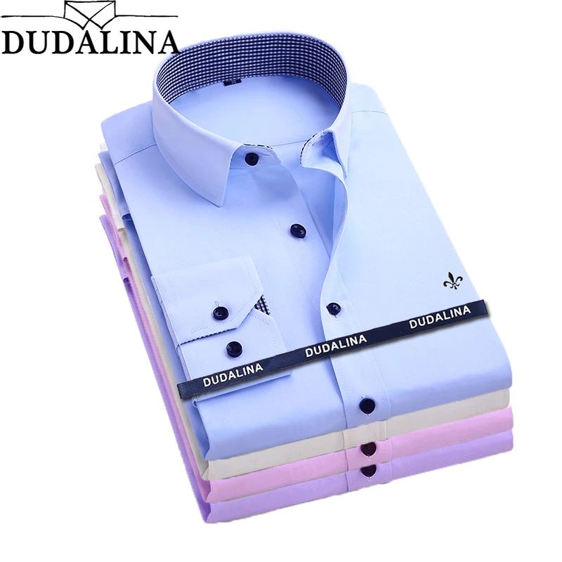 Dudalina Camisa мужские рубашки с длинным рукавом мужская рубашка брендовая одежда умный Повседневный тонкий крой Camisa Social Masculina Chemise Homme