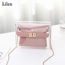 LILEN, яркие цвета, прозрачные сумки для женщин, летние,, сумка на плечо, Пляжная, повседневная, силиконовые мини-сумки, сумка