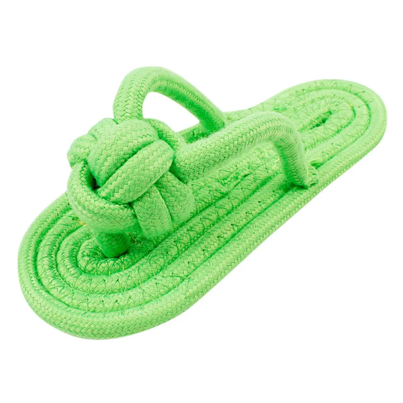 Transer Cotton Rope Dog Toy Slipper Shoes Shape Pet Dog Biting Chew Firm Pet Toy Outdoor Traning for Small Medium Dogs 906 - Цвет: Green
