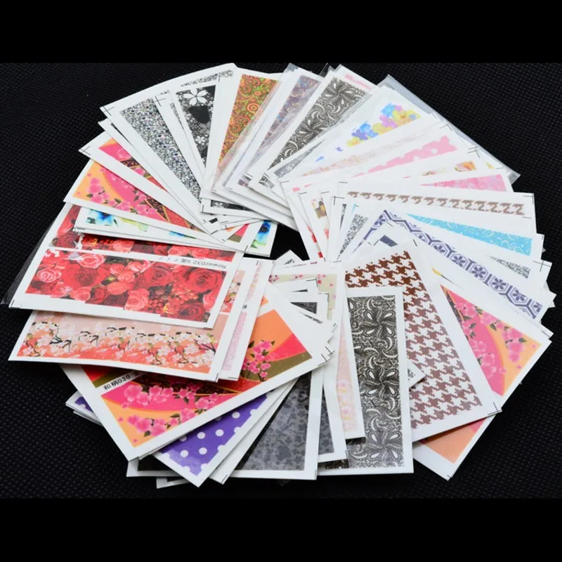 

1 Set 50 Designs Nail Decal Set Colorful Flower Decal Water Transfer Slider For Nails Art Decorations Tips Tattoos