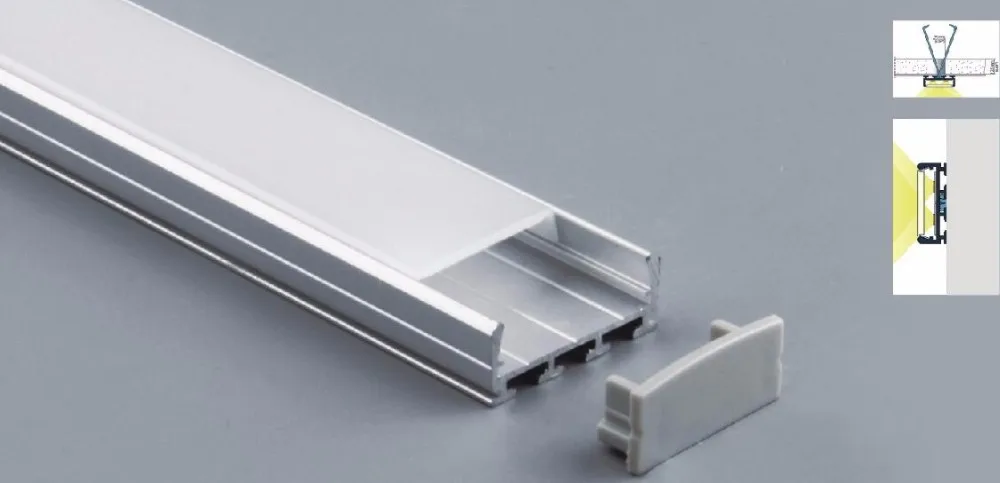 Широкий светодиодный алюминиевый профиль 24 мм ширина для потолка 2 м/шт. 30 м/лот