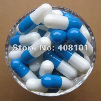 

Free shipping (10,000pcs/lot) cap and body separated 2# blue/white capsule,hard capsule,gelatine capsule,empty capsule