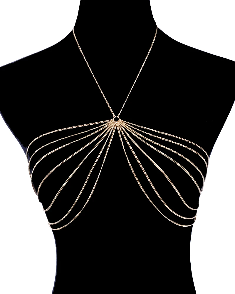 2017 новое поступление Сексуальная цепочка Бикини Топ Бюстгальтер тела V ожерелье