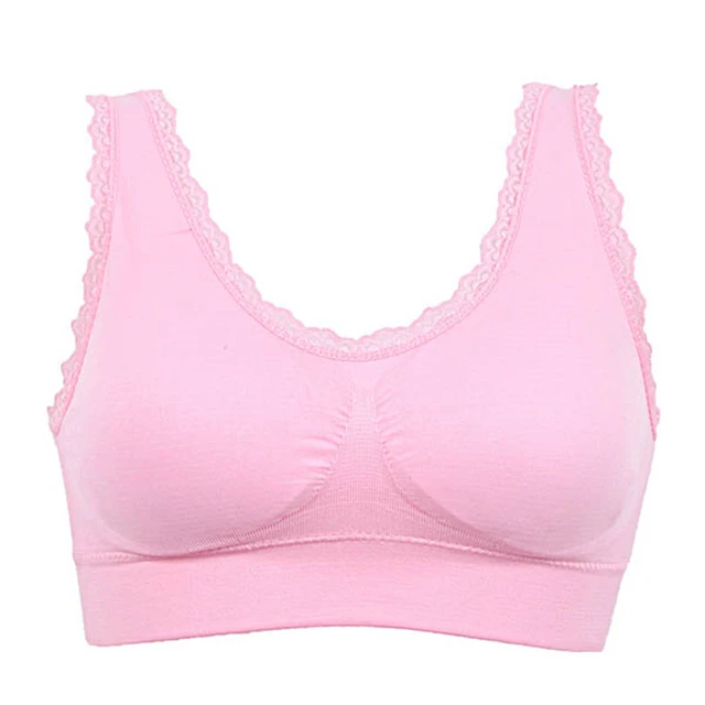 Solid Color Breathable Women Seamless Fitness Lace Bra Tops Underwear