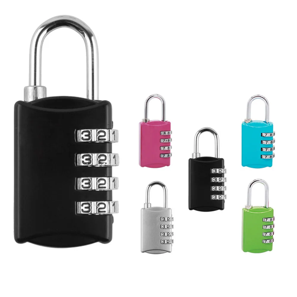 

4 Digit Combination Resettable Lock Travel Luggage Suitcase Bag Code Padlock for Backpacks Suitcases Personal Belongings Supply