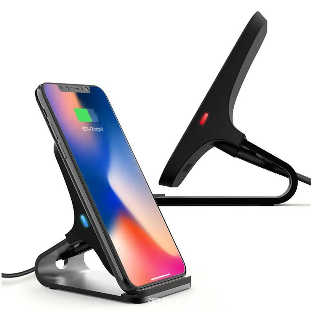 

Wireless Charger 10W Fast Charging Holder Dock For iPhone X Samsung S10+ USA Power Bank