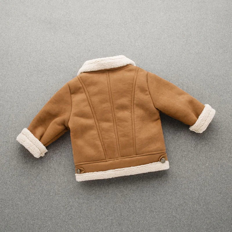 Goedkoop Baby Jongens Leer Bont Jas Warm Thermische Peuter Jas voor de Winter Kinderkleding Uitloper