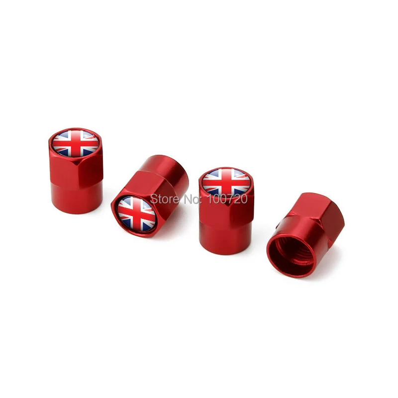

MOTOBOTS 10Set Car Red Mini Dust Cap Valve Tyre Tire Valve Air Cap For UK Flag
