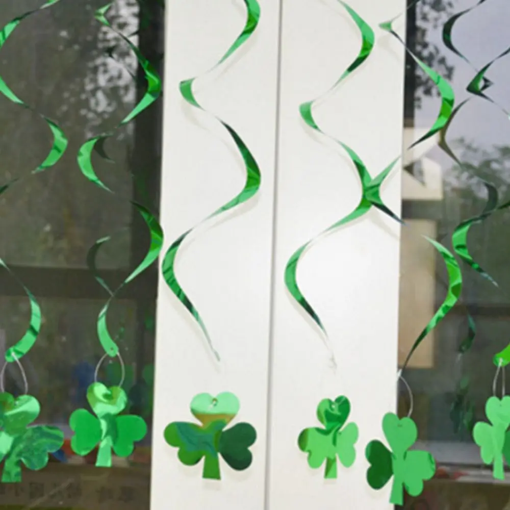 Party Decoration Green Shamrock Ceiling Hanging Swirl ...