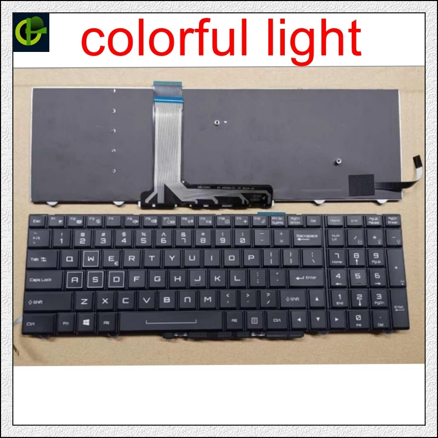 buy Colorful Backlit New English keyboard for Clevo P775DM3 P870KM P870DMG P751DM2 P750DM2 G GX10 HASEE ZX7 ZX8 GX7 GX8 x599 x799 US