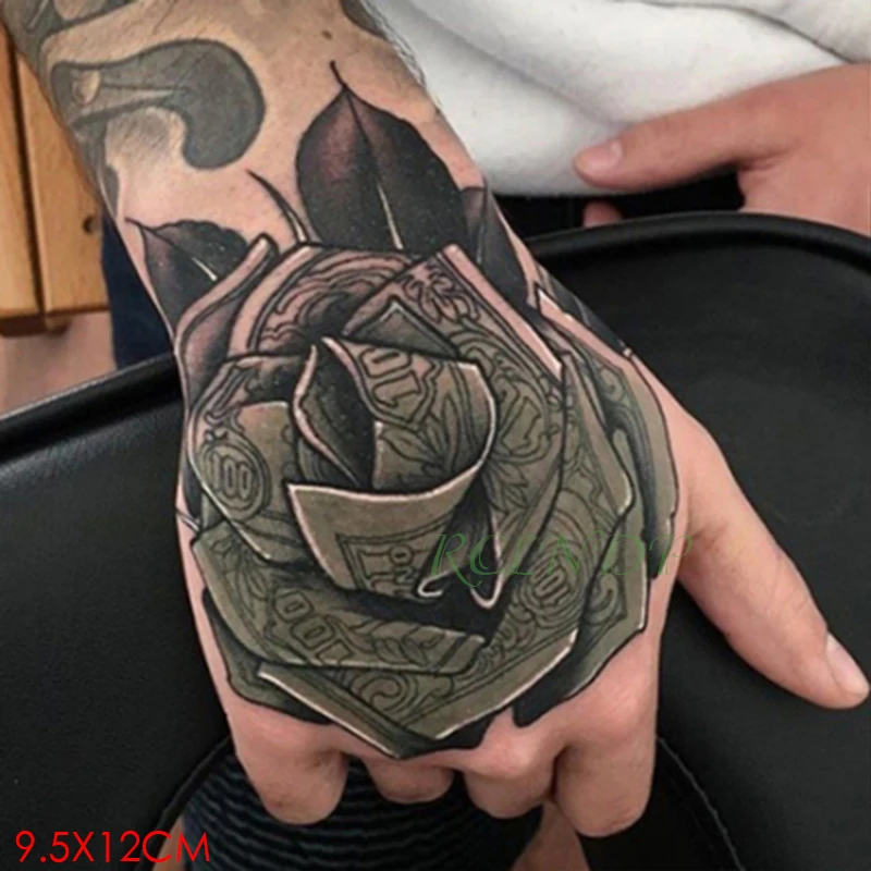 Водостойкая временная татуировка наклейка роза цветок временная татуировка персональная флэш-тату рука ноги назад Тато для девушек