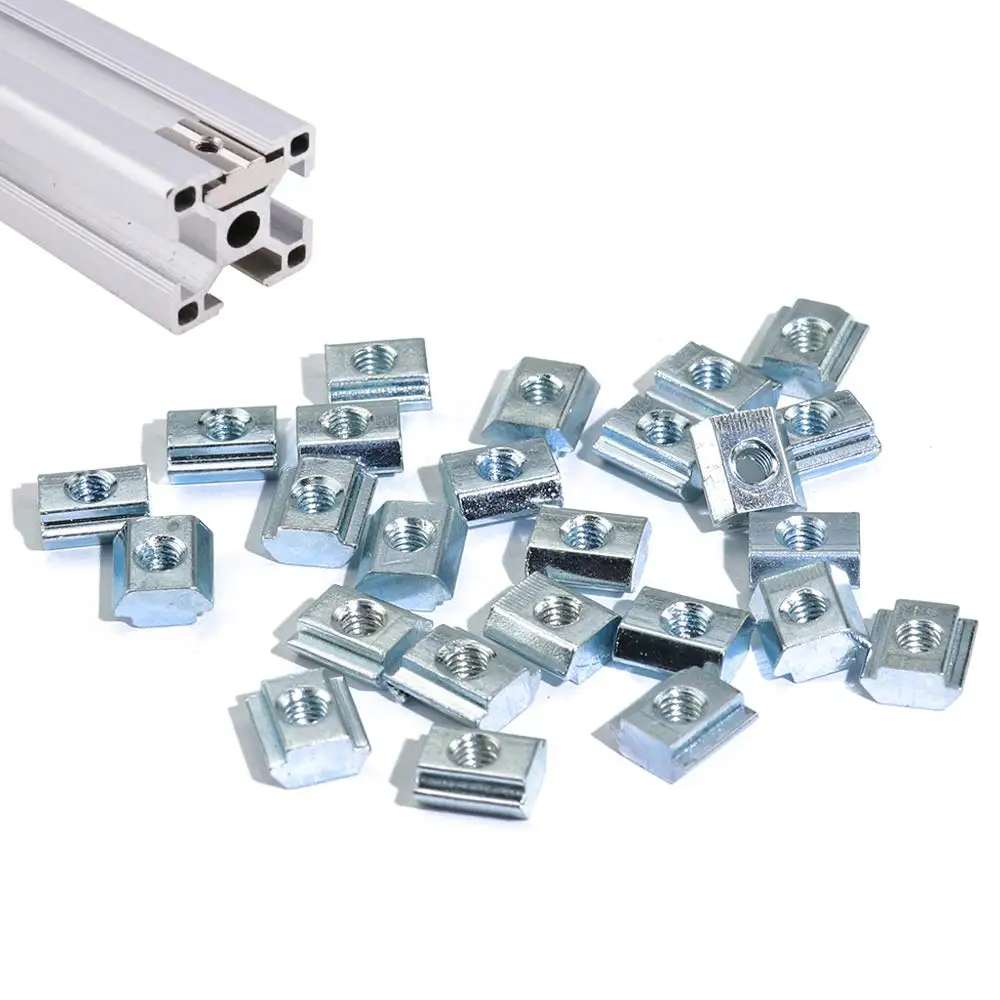

4pcs M3 M4 M5 M6 T Block Square nuts T-Track Sliding Hammer Nut for Fastener Aluminum Profile 2020 3030