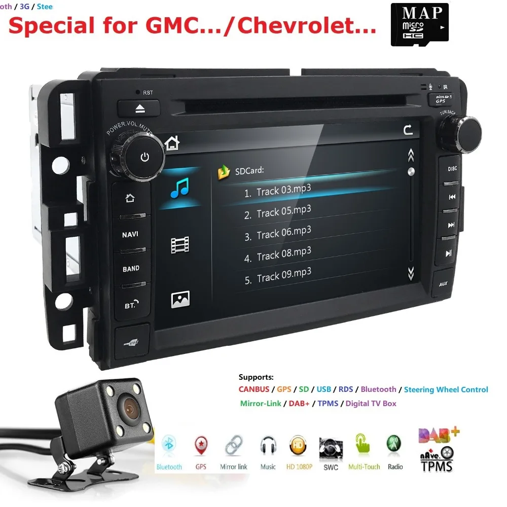

Car Stereo DVD Player FOR GMC Chevy Silverado 1500 2012 GMC Sierra 2011 2010 7 inch in Dash Touchscreen FM/AM Radio Receiver Nav