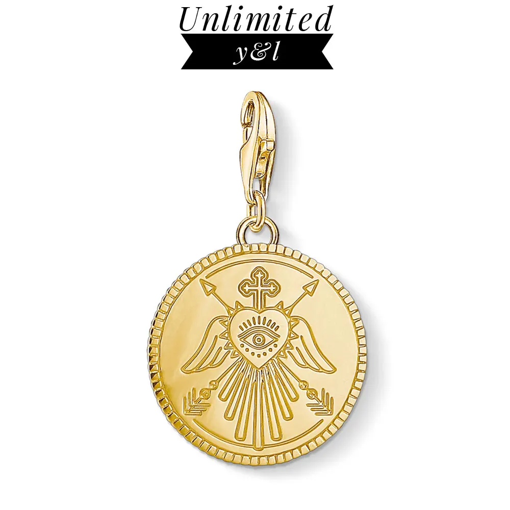 

Magical Symbols Coin Charms for Jewelry Making Fit Thomas Style Bracelet Necklace 925 Sterling Silver Golden Fashion Jewelry