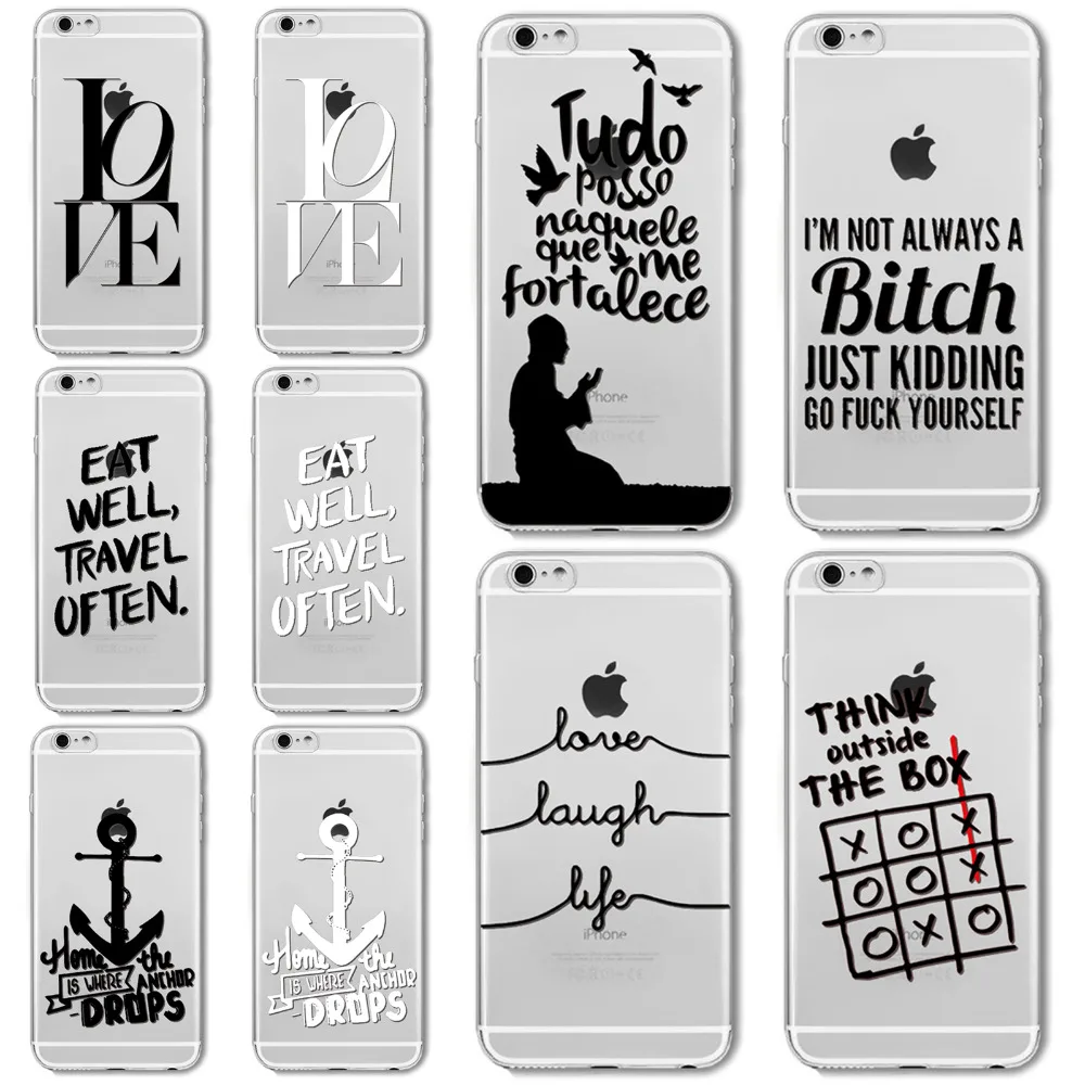 Lovely Funny Words Oil Printing Soft Silicon Back Cover Case Funda Coque For iphone 6 6s 4.7inch TPU Capinha