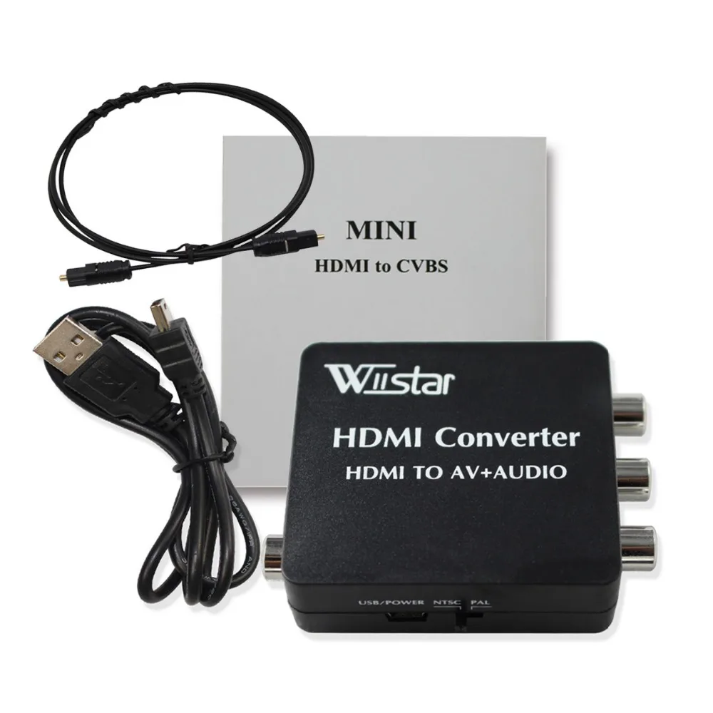 HDMI2AV コンバータ hdmi AV + オーディオコンバータサポート Ntsc Pal HDMI 3RCA アダプタ _ - AliExpress Mobile